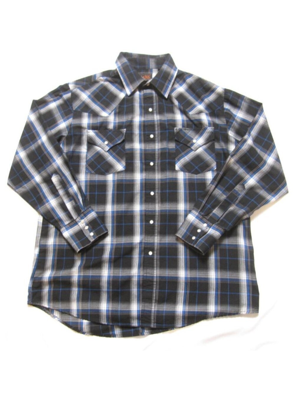 Vtg Plains Western Wear Pearl Snap Shirt Men Sz L Plaid Y2K Cowboy Rodeo (M191)